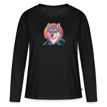 Meute de loups des loups - T-shirt manches longues Premium bio Femme - noir - Devant - Julia (174cm)