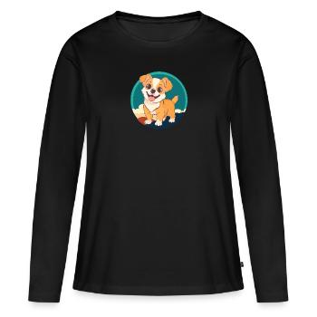 Chien Rottweiler Amoureux des chiens - T-shirt manches longues Premium bio Femme - noir - Devant - Julia (174cm)