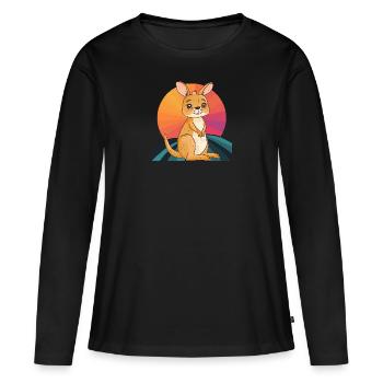 Kaenguru Kangaroo Melbourne - T-shirt manches longues Premium bio Femme - noir - Devant - Julia (174cm)