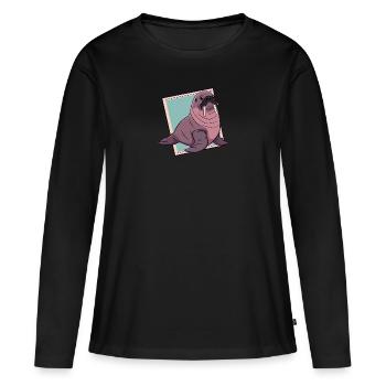 Morse, animal marin, créatures marines - T-shirt manches longues Premium bio Femme - noir - Devant - Julia (174cm)