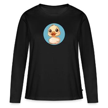 Bec du caneton - T-shirt manches longues Premium bio Femme - noir - Devant - Julia (174cm)
