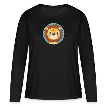 Loewe Lionne Lion - T-shirt manches longues Premium bio Femme - noir - Devant - Julia (174cm)