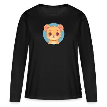 Mouse Mice Cheese - Women's Premium Organic Long Sleeve Shirt - black - Front - Julia (174cm)