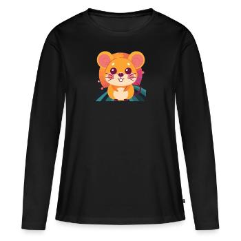 Mouse Mouse Cheese - Women's Premium Organic Long Sleeve Shirt - black - Front - Julia (174cm)