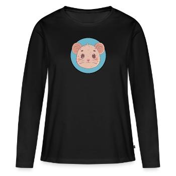 Mouse Mouse Teeth - Women's Premium Organic Long Sleeve Shirt - black - Front - Julia (174cm)