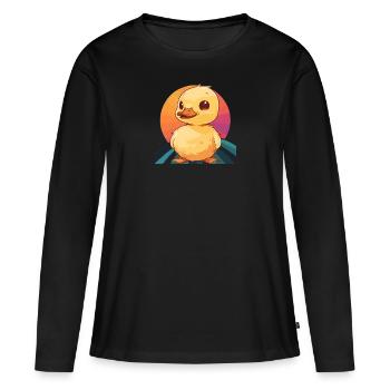 Bec, caneton, charlatan, - T-shirt manches longues Premium bio Femme - noir - Devant - Julia (174cm)