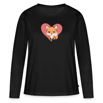 Renards, renards, habitants de la forêt - T-shirt manches longues Premium bio Femme - noir - Devant - Julia (174cm)