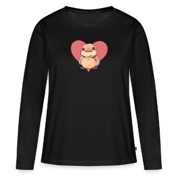 Quak Entchen Ente - Frauen Premium Bio Langarmshirt - Schwarz - Vorne - Julia (174cm)
