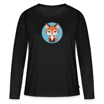 Renards Renards - T-shirt manches longues Premium bio Femme - noir - Devant - Julia (174cm)