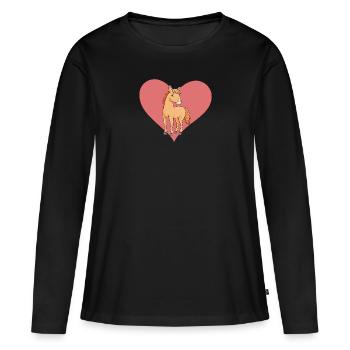 Cheval Ross Chevaux - T-shirt manches longues Premium bio Femme - noir - Devant - Julia (174cm)
