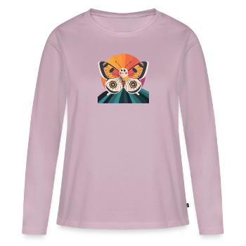 Schmetterling Sommer Schmetterlinge - Frauen Premium Bio Langarmshirt - Altrosa - Vorne - Julia (174cm)