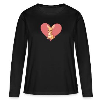 Kaengaroo Kangourou Koala - T-shirt manches longues Premium bio Femme - noir - Devant - Julia (174cm)
