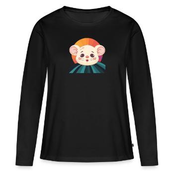 Fromage de souris - T-shirt manches longues Premium bio Femme - noir - Devant - Julia (174cm)