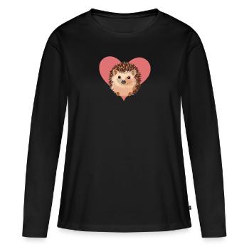 Hérisson Spitz Thornig - T-shirt manches longues Premium bio Femme - noir - Devant - Julia (174cm)