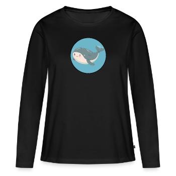 Meeresleben Meerestiere - Frauen Premium Bio Langarmshirt - Schwarz - Vorne - Julia (174cm)