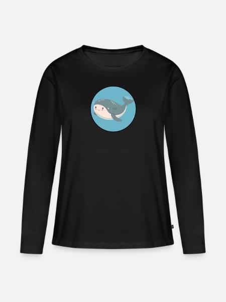 Meeresleben Meerestiere - Frauen Premium Bio Langarmshirt - Schwarz