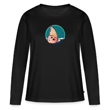 Papillon Forêt Habitants de la Forêt - T-shirt manches longues Premium bio Femme - noir - Devant - Julia (174cm)