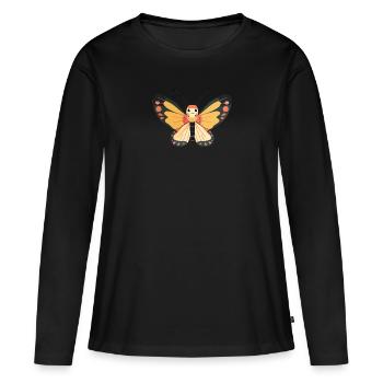 Papillon Papillon Habitant de la forêt - T-shirt manches longues Premium bio Femme - noir - Devant - Julia (174cm)
