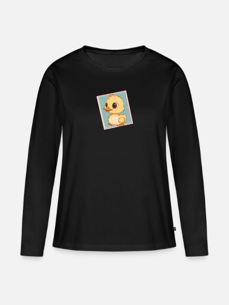 Schnabel Vogel Quak - Frauen Premium Bio Langarmshirt - Schwarz