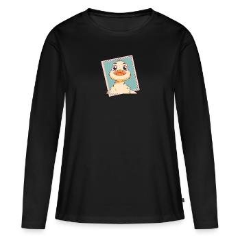 Caneton couacet - T-shirt manches longues Premium bio Femme - noir - Devant - Julia (174cm)