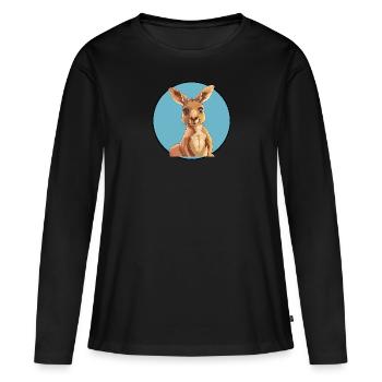 Kaengaroo Marsupials Kangaroo - Women's Premium Organic Long Sleeve Shirt - black - Front - Julia (174cm)