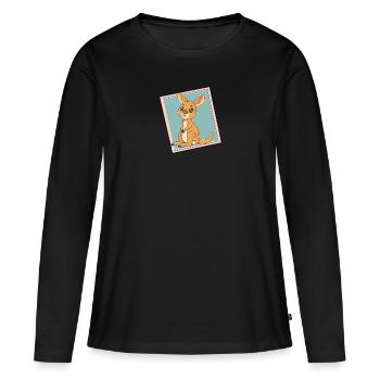 Kaenguru Aussie - Frauen Premium Bio Langarmshirt - Schwarz - Vorne - Julia (174cm)