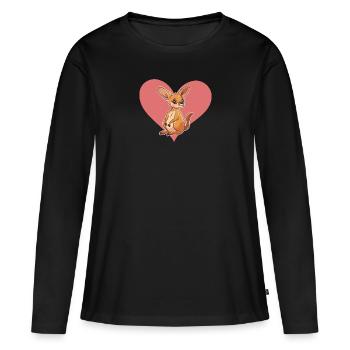 Kangaroo Sydney - Frauen Premium Bio Langarmshirt - Schwarz - Vorne - Julia (174cm)