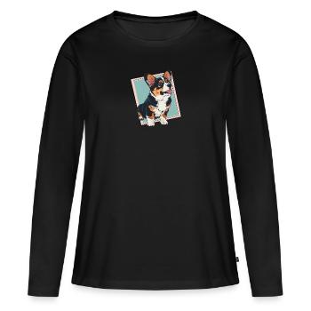 Chien Chiens Doberman - T-shirt manches longues Premium bio Femme - noir - Devant - Julia (174cm)