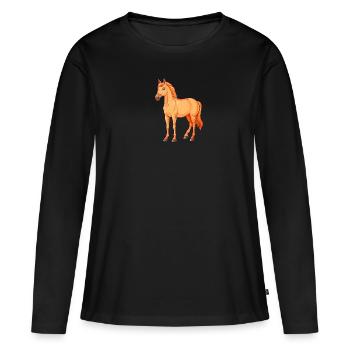Chevaux Sabots Poney Farm - T-shirt manches longues Premium bio Femme - noir - Devant - Julia (174cm)