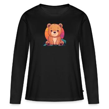 Baer Bar - Frauen Premium Bio Langarmshirt - Schwarz - Vorne - Julia (174cm)