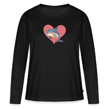 Dauphin Animaux marins Animal marin - T-shirt manches longues Premium bio Femme - noir - Devant - Julia (174cm)