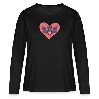 Bat animal lover - Women's Premium Organic Long Sleeve Shirt - black - Front - Julia (174cm)