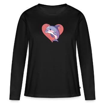 Dolphin Sea Creature - Women's Premium Organic Long Sleeve Shirt - black - Front - Julia (174cm)