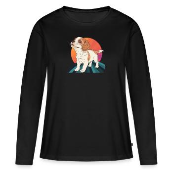 Hund Hunde - Frauen Premium Bio Langarmshirt - Schwarz - Vorne - Julia (174cm)