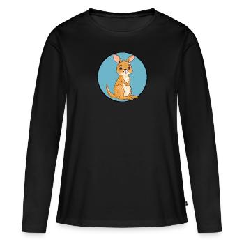 Kangourou Melbourne - T-shirt manches longues Premium bio Femme - noir - Devant - Julia (174cm)