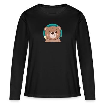 Baer Waldbewohner Baeren - Frauen Premium Bio Langarmshirt - Schwarz - Vorne - Julia (174cm)