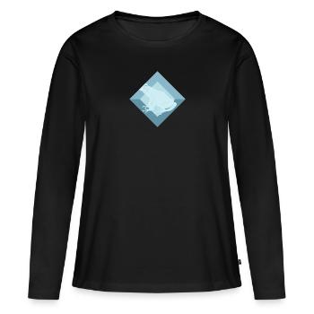 Grenouille Amphibien Coin-coin - T-shirt manches longues Premium bio Femme - noir - Devant - Julia (174cm)