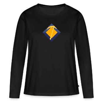 Bergbau Spitzhacke Bergmann - Frauen Premium Bio Langarmshirt - Schwarz - Vorne - Julia (174cm)