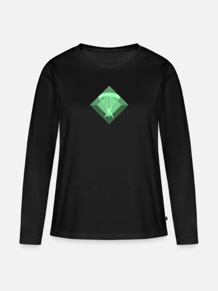 Skydiving Freifall - Frauen Premium Bio Langarmshirt - Schwarz