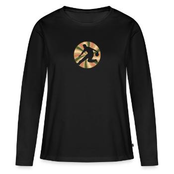 Bowling Boule de bowling Équipe de bowling - T-shirt manches longues Premium bio Femme - noir - Devant - Julia (174cm)