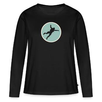 Skydiving Luft Base Jumping - Frauen Premium Bio Langarmshirt - Schwarz - Vorne - Julia (174cm)