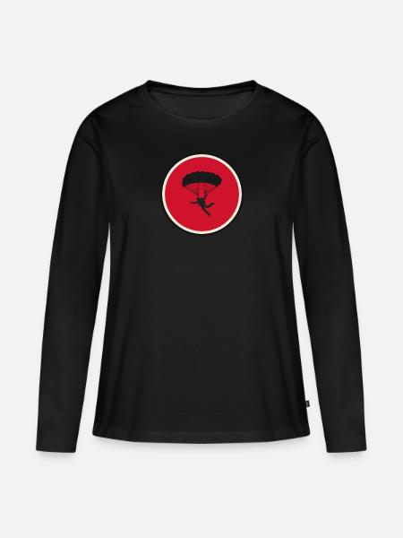 Skydiving Parachuting Flugsport - Frauen Premium Bio Langarmshirt - Schwarz