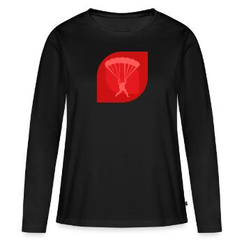 Skydiving Base Jumping - Frauen Premium Bio Langarmshirt - Schwarz - Vorne - Julia (174cm)