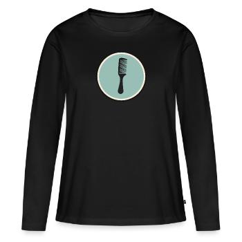 Apprentissage de coiffeur - T-shirt manches longues Premium bio Femme - noir - Devant - Julia (174cm)