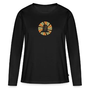Cryptage de cybersécurité - T-shirt manches longues Premium bio Femme - noir - Devant - Julia (174cm)