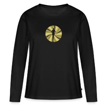 Sports de course à pied - T-shirt manches longues Premium bio Femme - noir - Devant - Julia (174cm)
