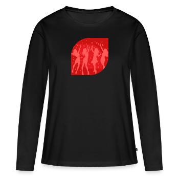 Musique disco - T-shirt manches longues Premium bio Femme - noir - Devant - Julia (174cm)
