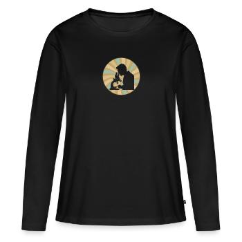 Biologie Études de la vie - T-shirt manches longues Premium bio Femme - noir - Devant - Julia (174cm)