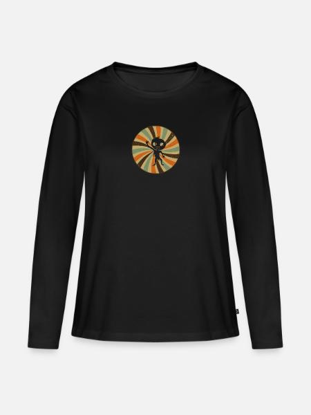 Zombie Untote Monstrum - Frauen Premium Bio Langarmshirt - Schwarz
