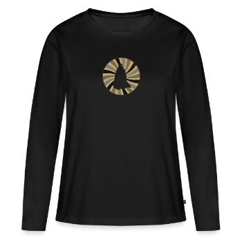 Gespenst Uebernatuerlich - Frauen Premium Bio Langarmshirt - Schwarz - Vorne - Julia (174cm)